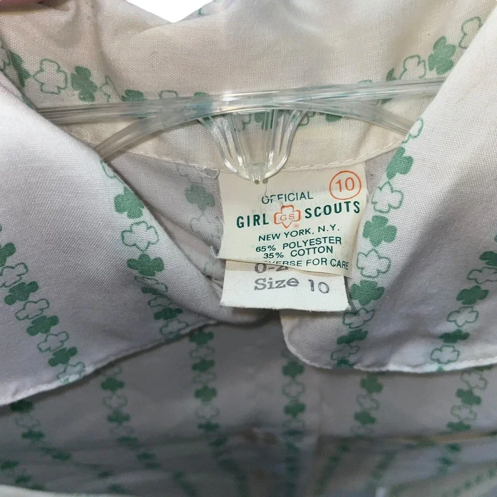 Vintage Official Girl Scout 70s Uniform‎ 3 Piece Set Juniors Size 8-10 Clover